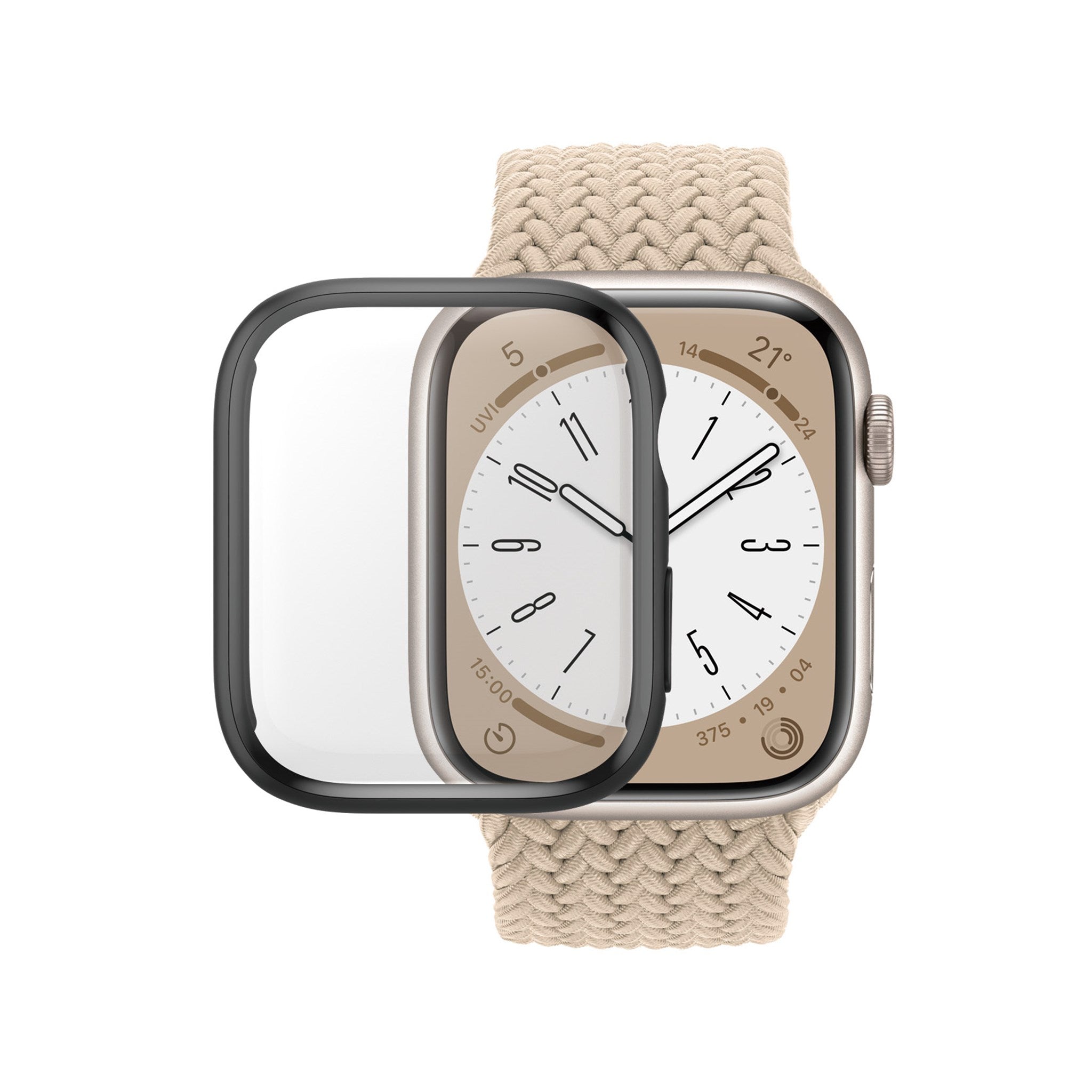 PanzerGlass® Displayschutz Full Body Apple Watch Series 9 | 8 | 7 | 45mm | Schwarz